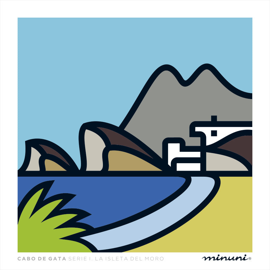 Lámina inspirada en La Isleta del Moro en Cabo de Gata