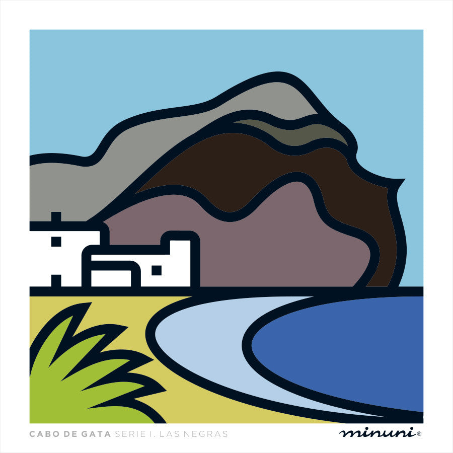 Lámina inspirada en Las Negras de Cabo de Gata