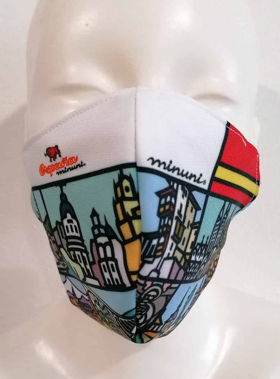 Mascarilla de diseño inspirada en España
