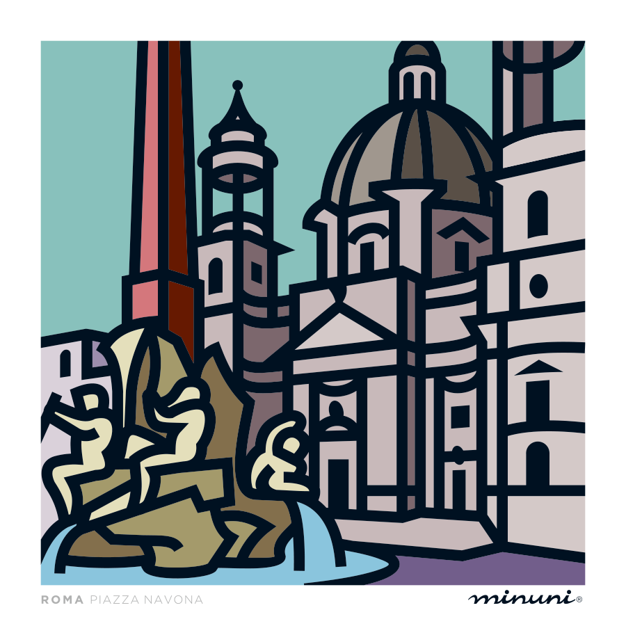 Art print inspired in Piazza Navona