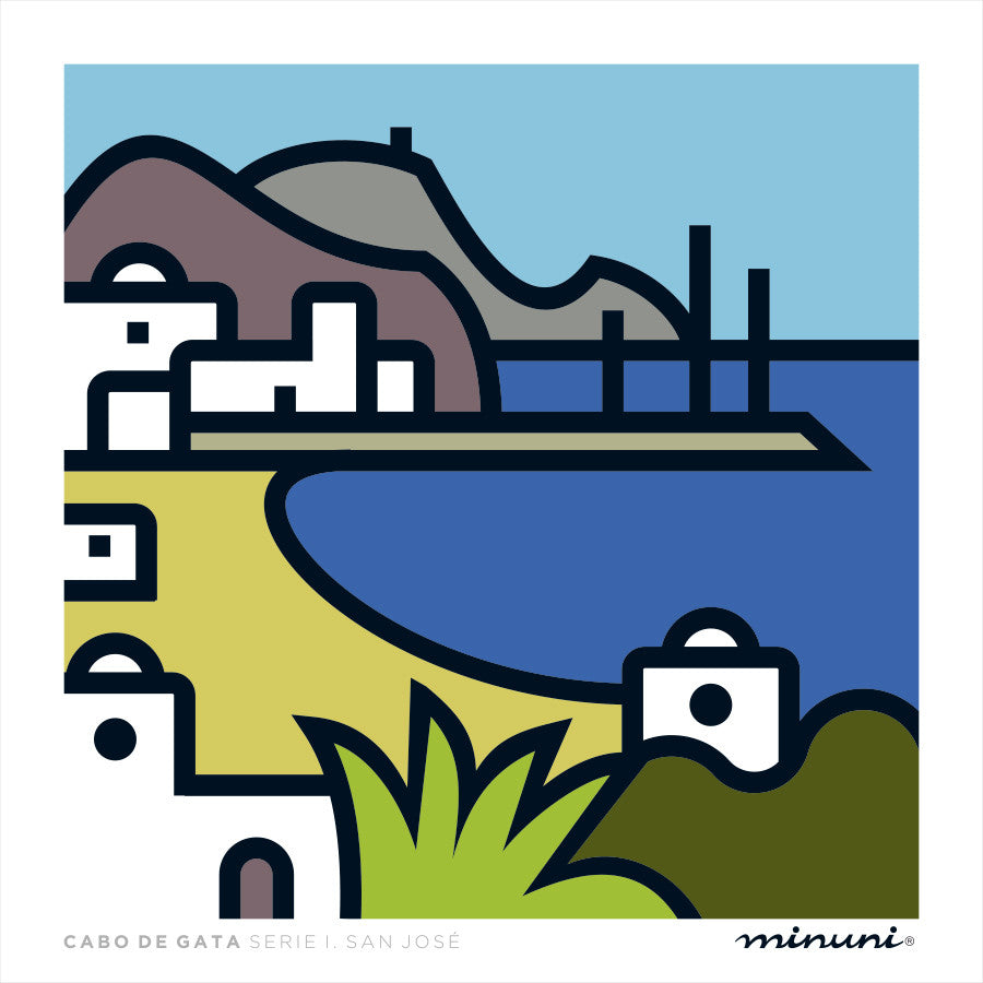Lámina inspirada en San José en Cabo de Gata